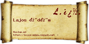 Lajos Ádám névjegykártya